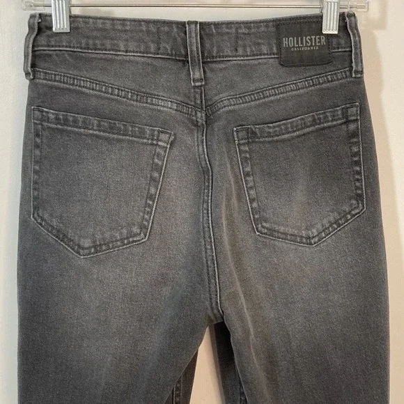Hollister California Sz 0 Long Ultra High-Rise Mom Jean Vintage Stretch Black - Picture 7 of 12